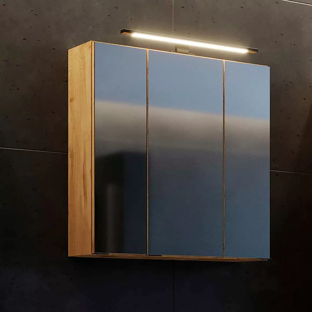 Spiegelschrank 3 Türen mit LED Beleuchtung Steckdose günstig online kaufen