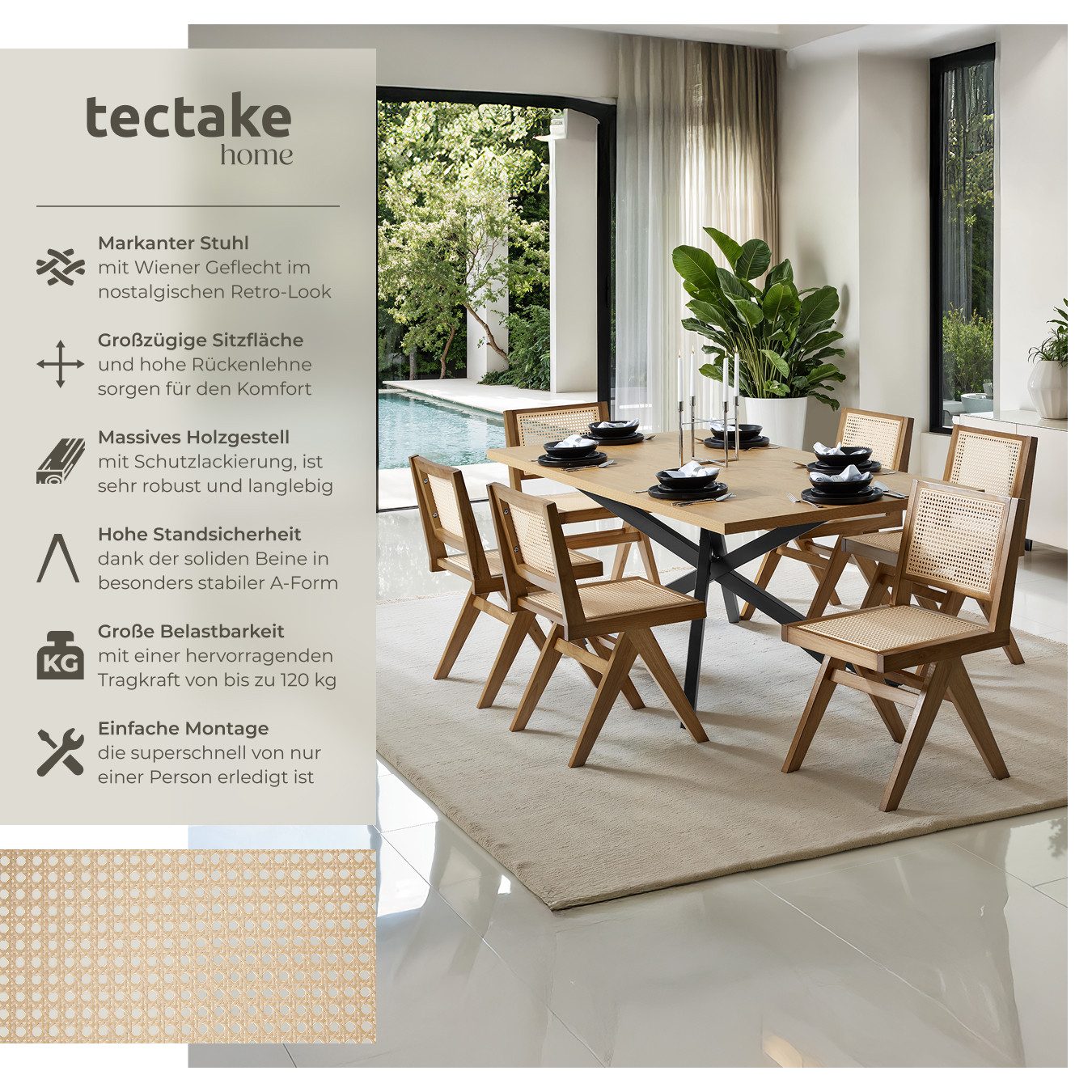 tectake Esszimmerstuhl Holzstuhl (Set., 4 St), günstig online kaufen
