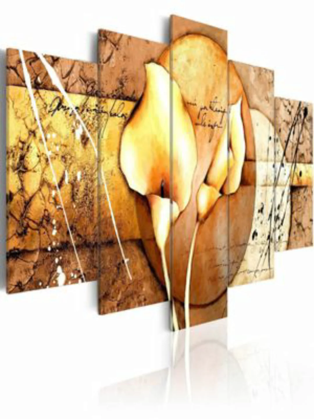 artgeist Wandbild The Secret of Calla Lily - Gold mehrfarbig Gr. 200 x 100 günstig online kaufen