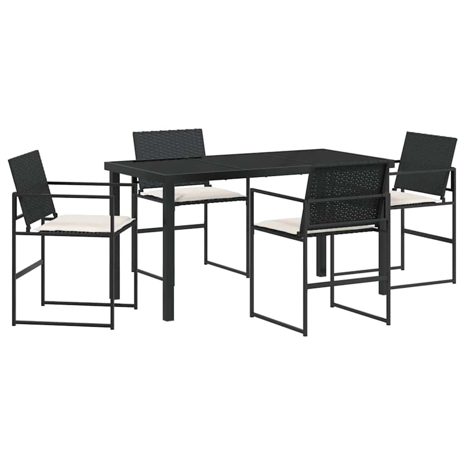 vidaXL Garten Essgruppe 5-Tlg Schwarz Poly Rattan 3379330 günstig online kaufen