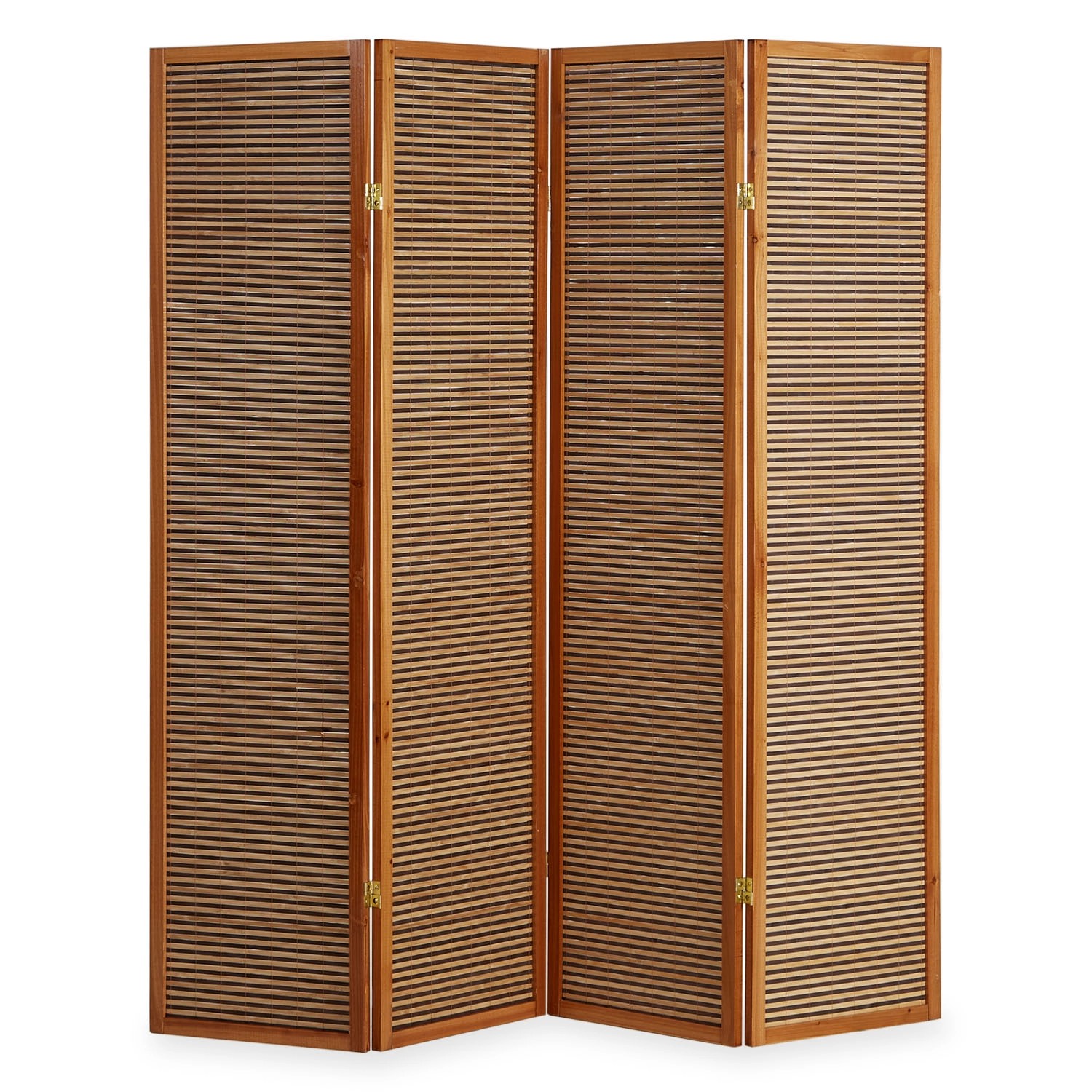 Homestyle4u 4-tlg. Paravent in Braun 176x175 cm 382 günstig online kaufen