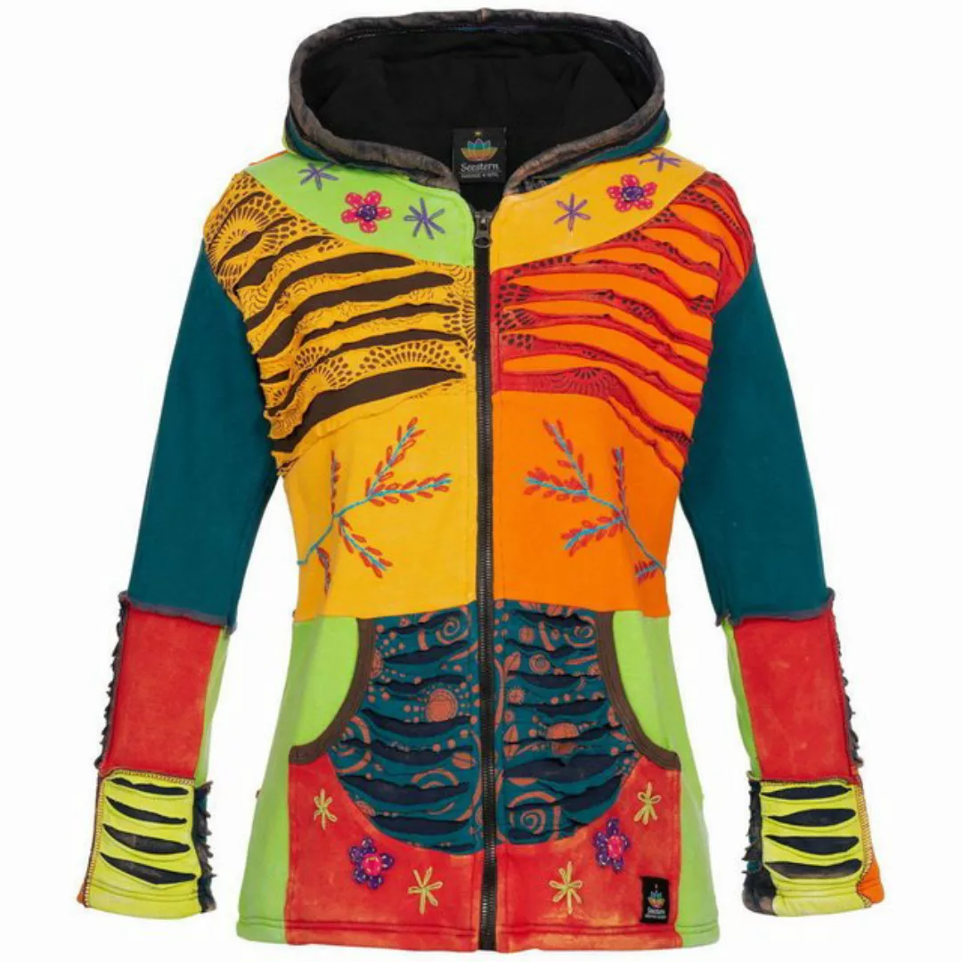 RennerXXL Fleecejacke Ankerglut Nepalliebe Damen Patchwork Jacke - handarbe günstig online kaufen