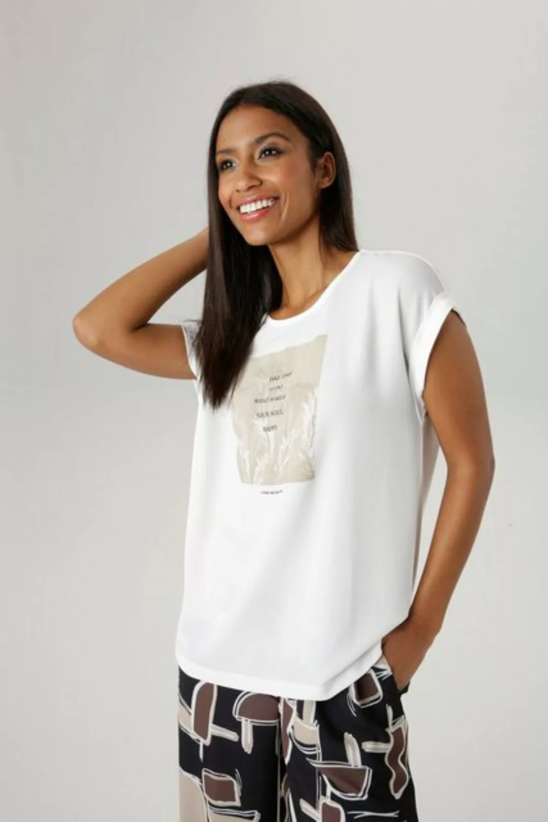 Aniston SELECTED Shirtbluse mit angeschnittenen Ärmeln günstig online kaufen