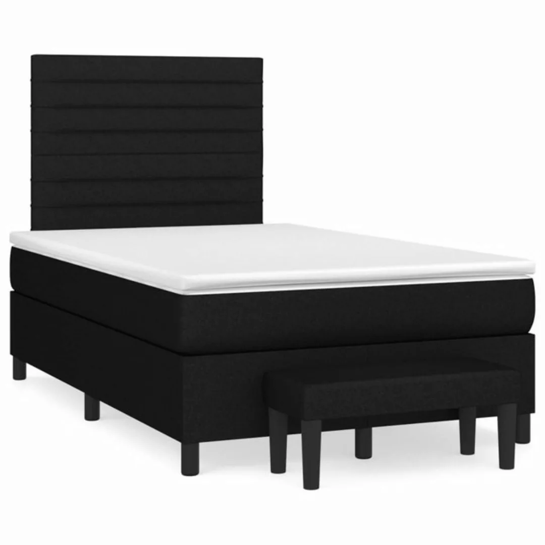 furnicato Bett Boxspringbett mit Matratze Schwarz 120x200 cm Stoff günstig online kaufen