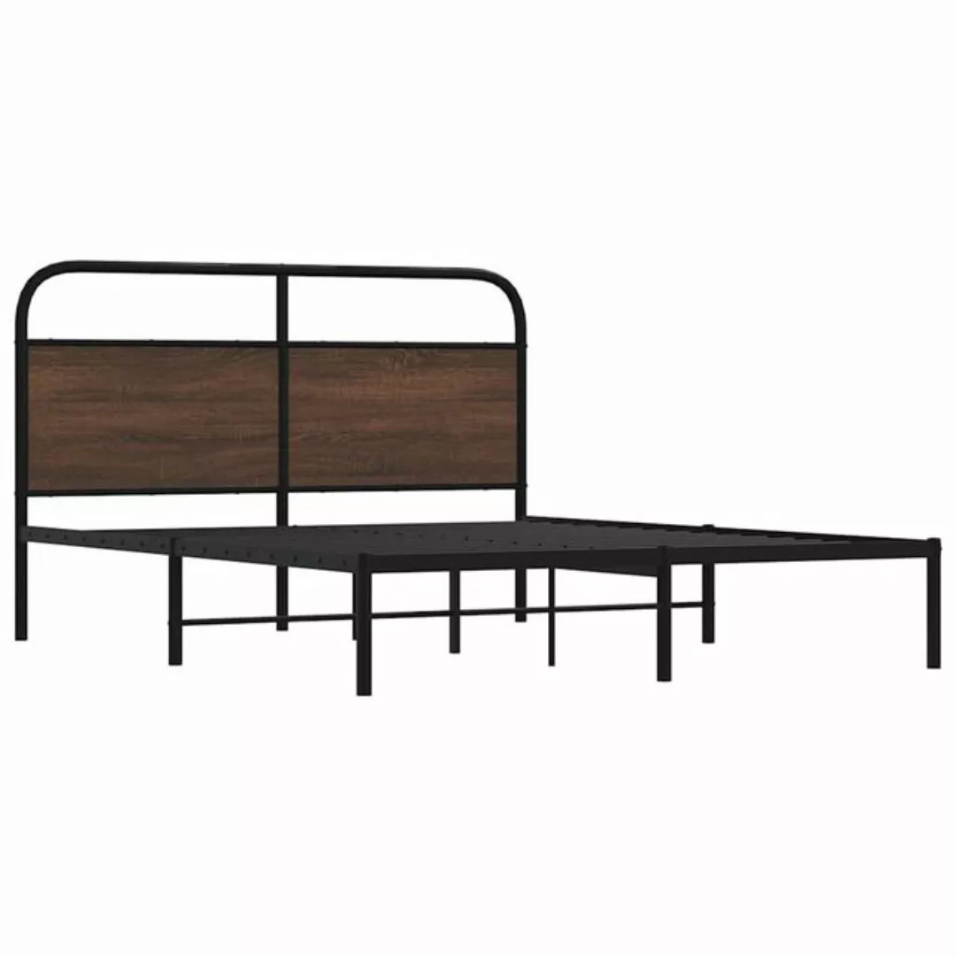 vidaXL Bett Bettgestell ohne Matratze 150x200 cm Braun Eichen-Optik günstig online kaufen