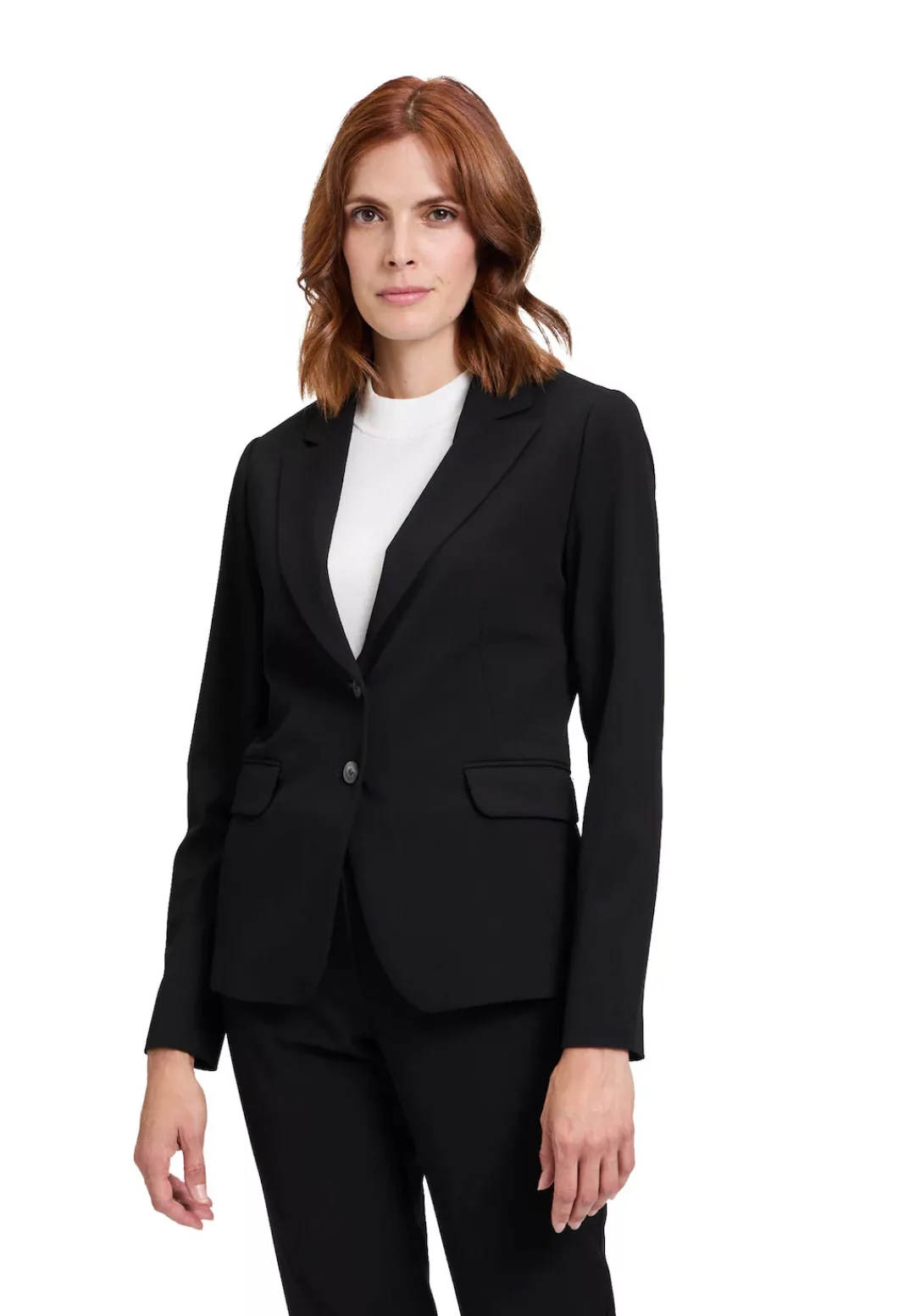 Betty&Co Longblazer Betty & Co Klassischer Blazer mit Taschen Druckfutter günstig online kaufen