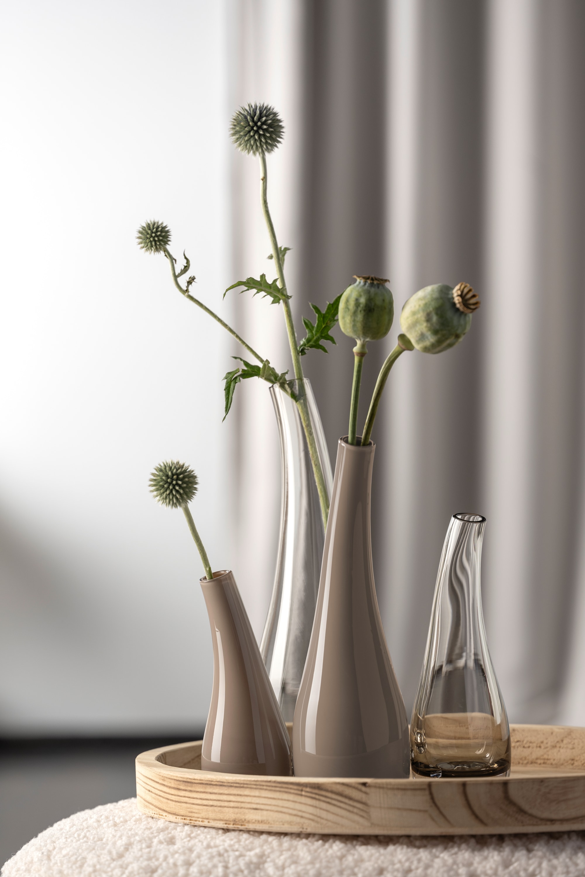 LEONARDO Dekovase "Vase ARCO 16 cm taupe 4er-Set", (Set, 4 St.) günstig online kaufen