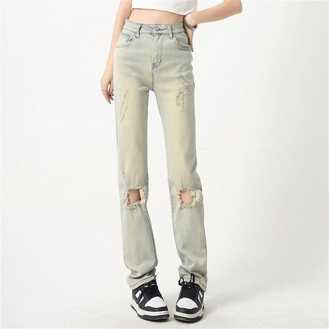 RUZU UG Slouchy Jeans Sommerliche, zerrissene, dünne, lässige Outdoor-Stree günstig online kaufen