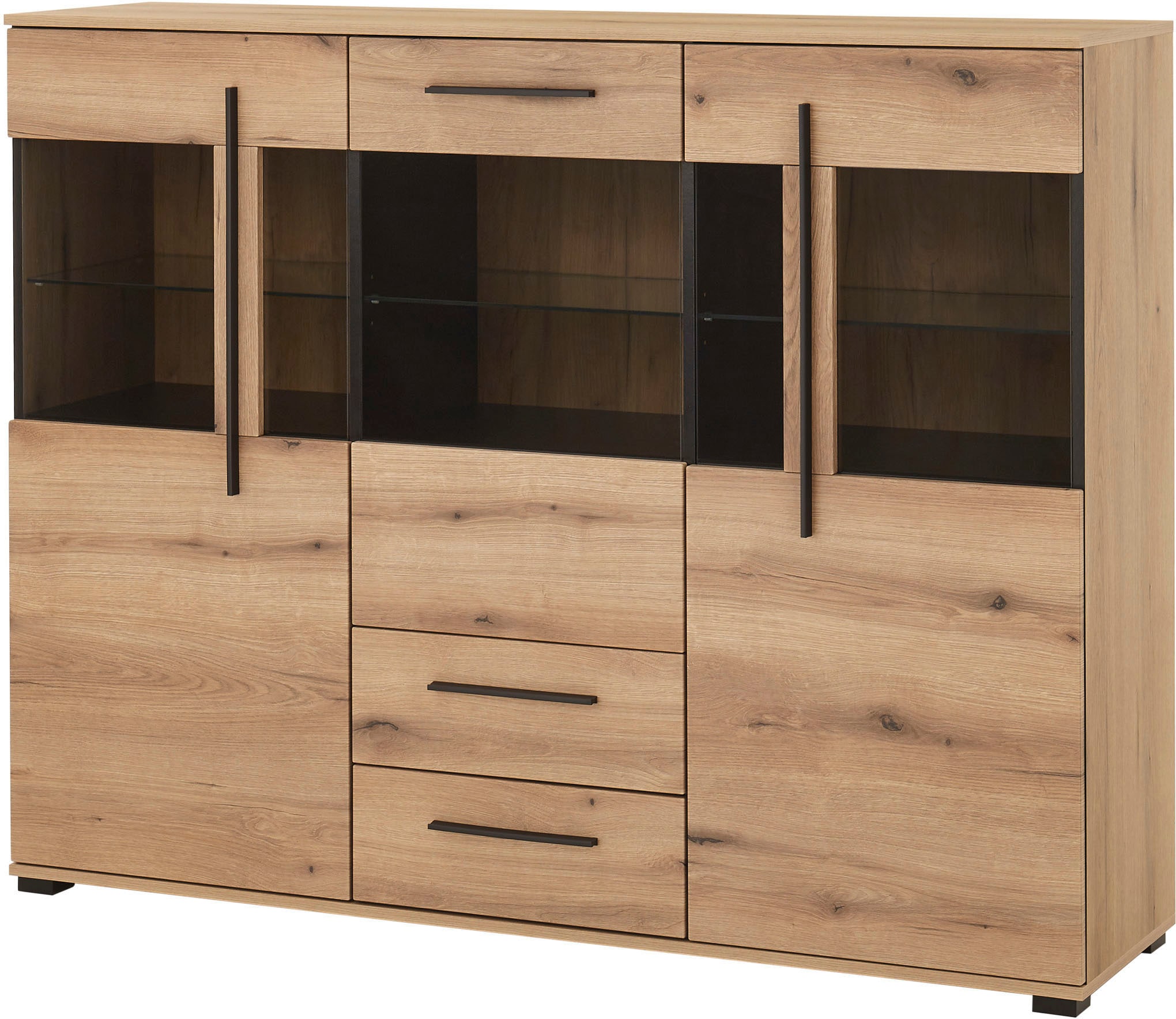 INOSIGN Highboard "Cantara, moderner Schrank, Vitrine in Eiche Dekor oder w günstig online kaufen