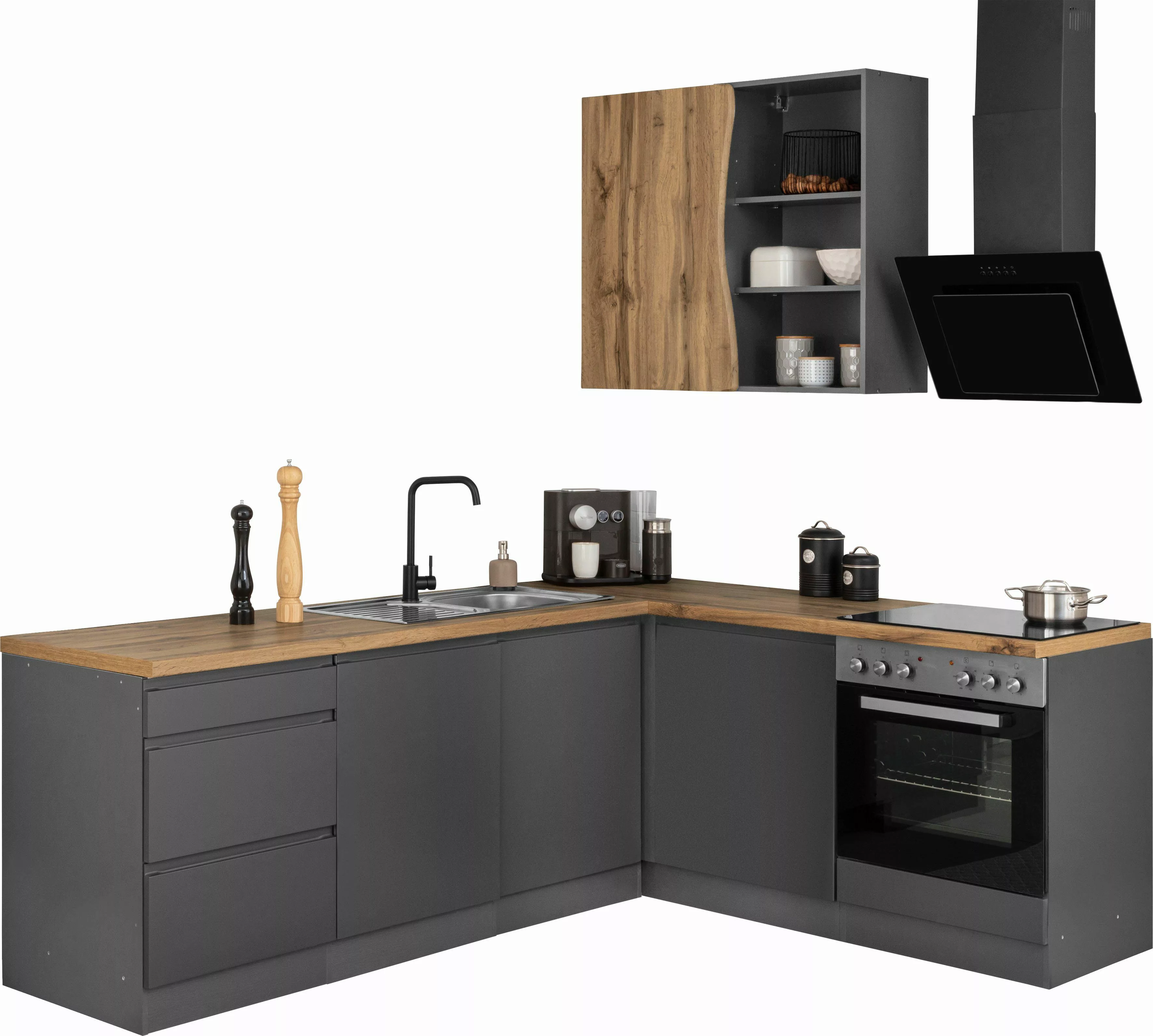KOCHSTATION Winkelküche "KS-Bruneck", Stellbreite 240/180 cm breit, wahlwei günstig online kaufen