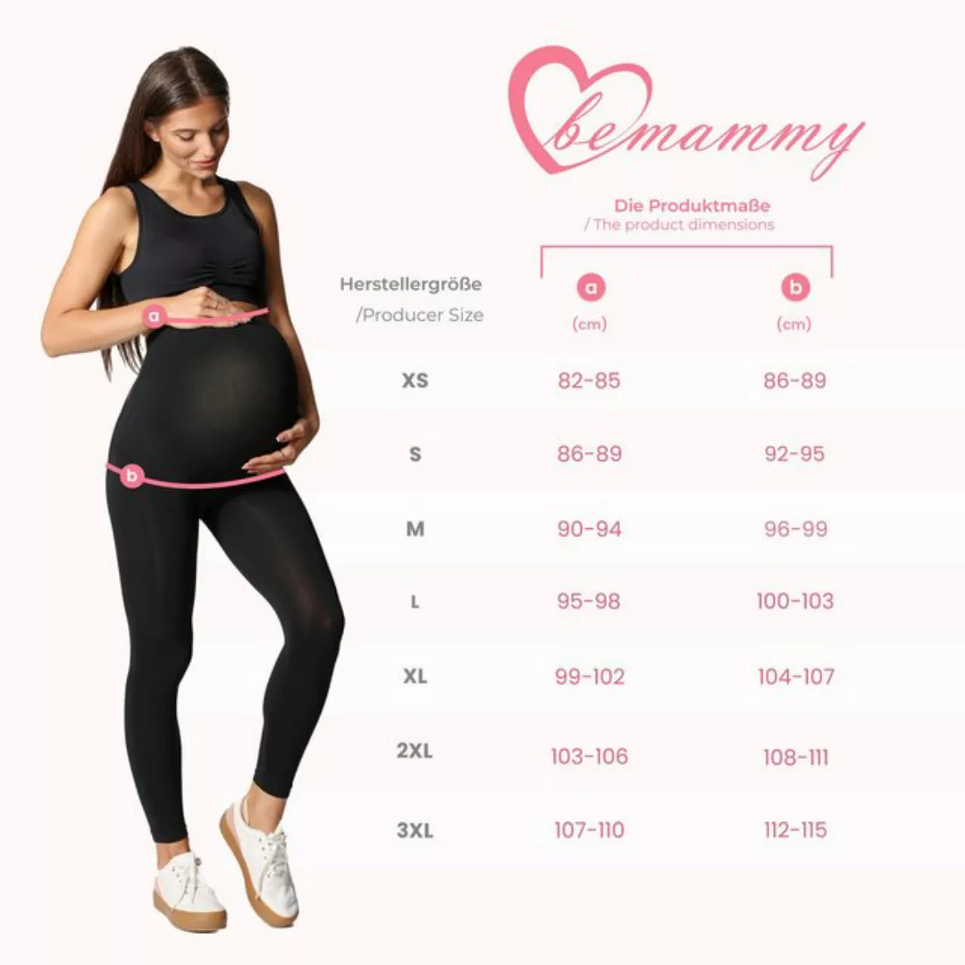 Be Mammy Umstandsleggings Damen 3/4 Umstandsleggings aus Bio-Baumwolle BE20 günstig online kaufen