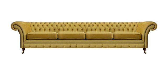 Xlmoebel Sofa Neues Chesterfield Stoffsofa in luxuriösem Gelb für das Wohnz günstig online kaufen