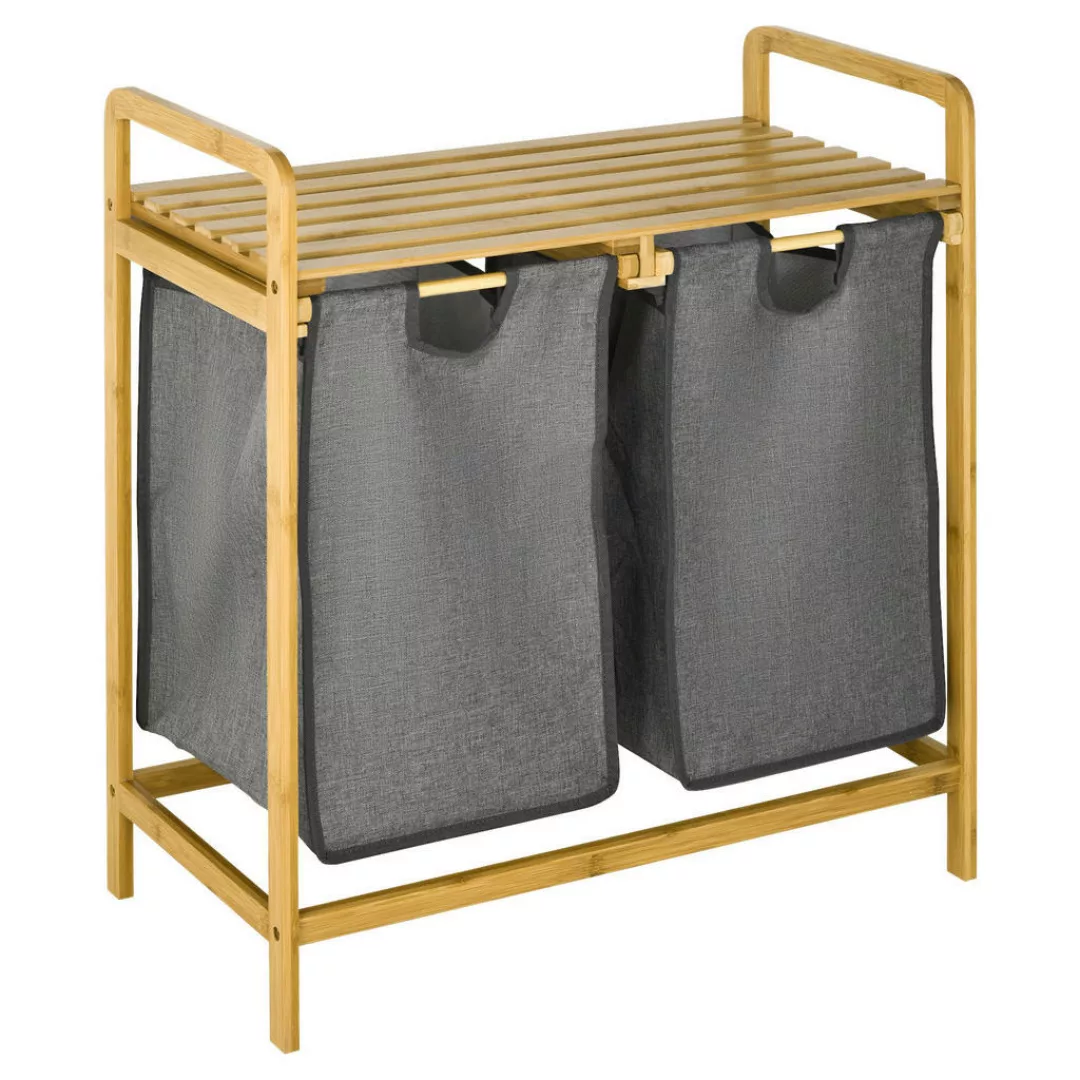 HOMCOM Wäschekorb  Wäschebox mit 2 abnehmbaren Wäschesäcken, Wäschesammler günstig online kaufen