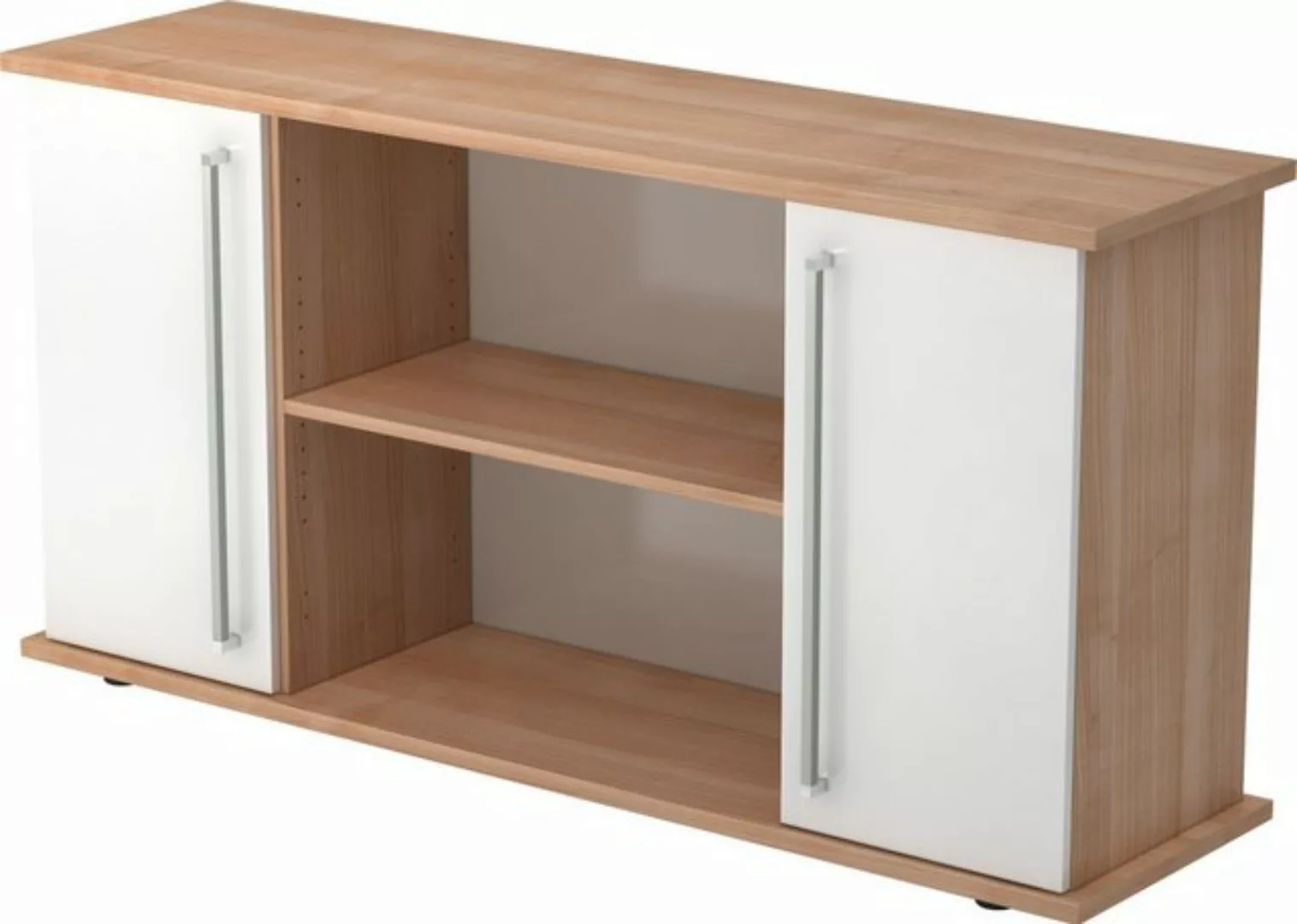 Aktenschrank Sideboard SB 2OH 2 Türen BxTxH 166,1x44,8x84cm Griff CE Nussba günstig online kaufen