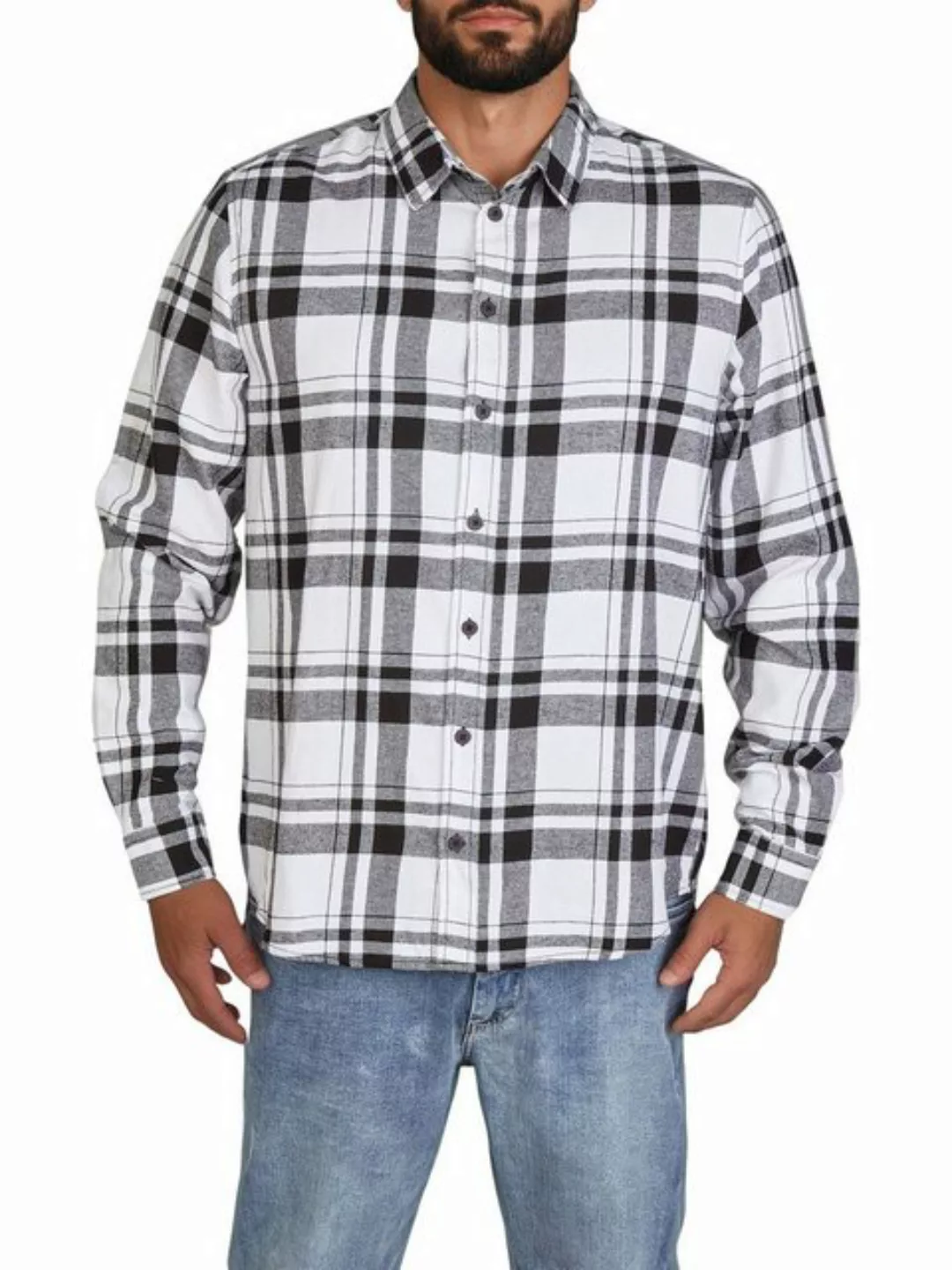 DENIMFY Flanellhemd Herren langarm Kariert Regular Fit DFDean günstig online kaufen