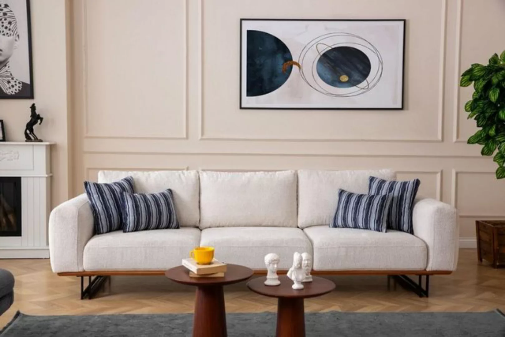 JVmoebel 4-Sitzer Designer 4 Sitzer Sofa Modern Möbel Weiße Farbe in Stil W günstig online kaufen