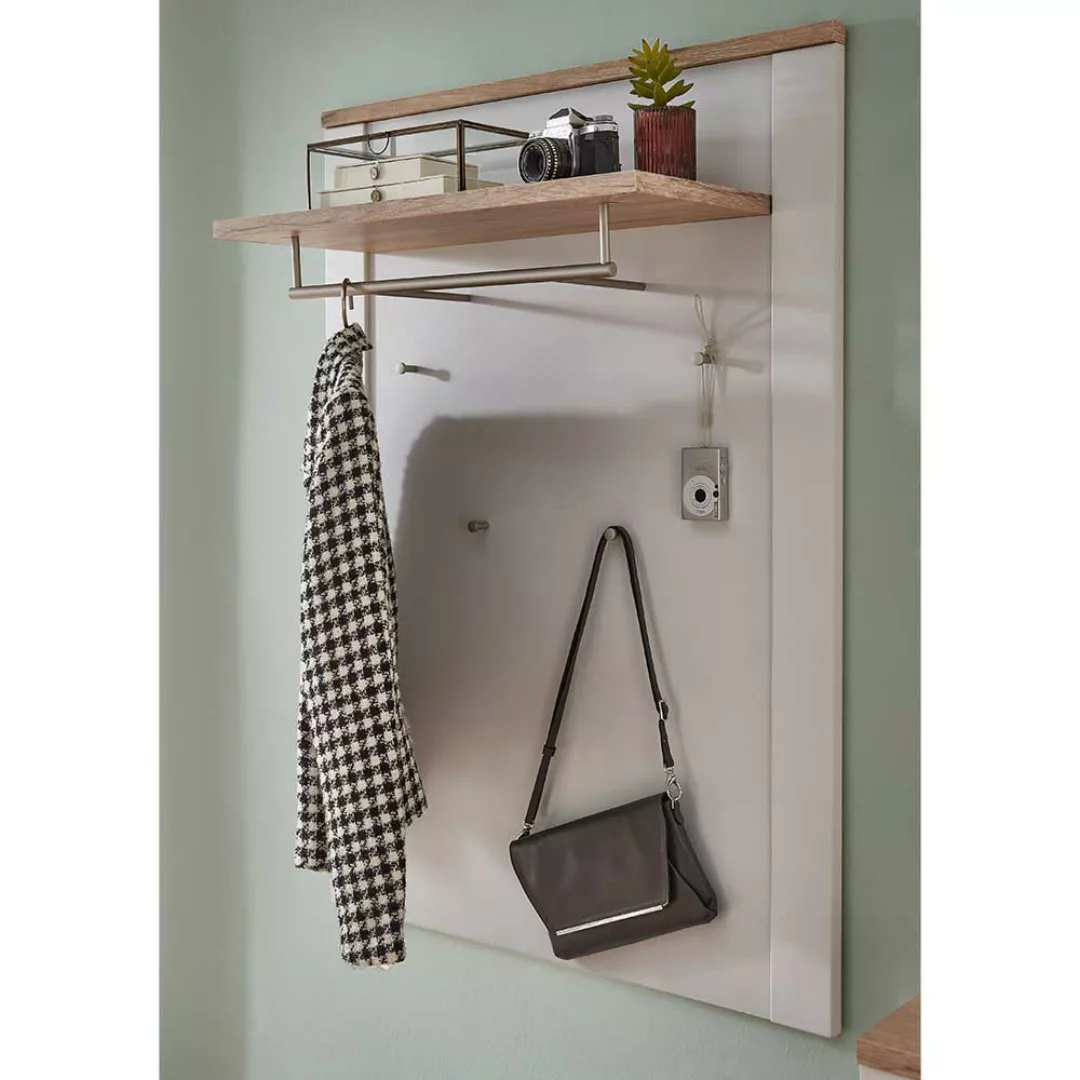 Wandgarderobe mit Kleiderstange im Landhausstil 115 cm hoch günstig online kaufen