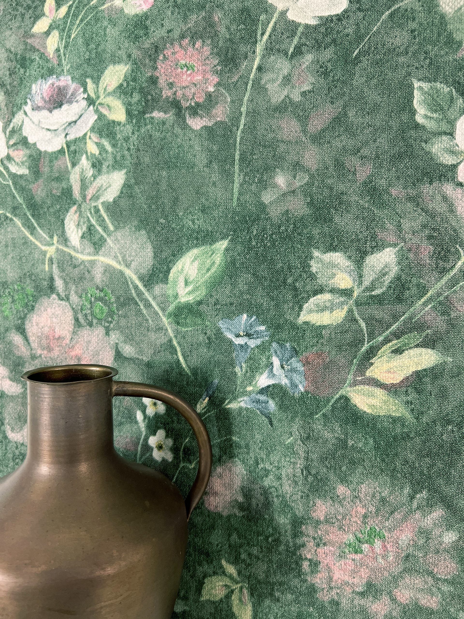 Newroom Vliestapete, Grün Tapete Floral Blumen günstig online kaufen