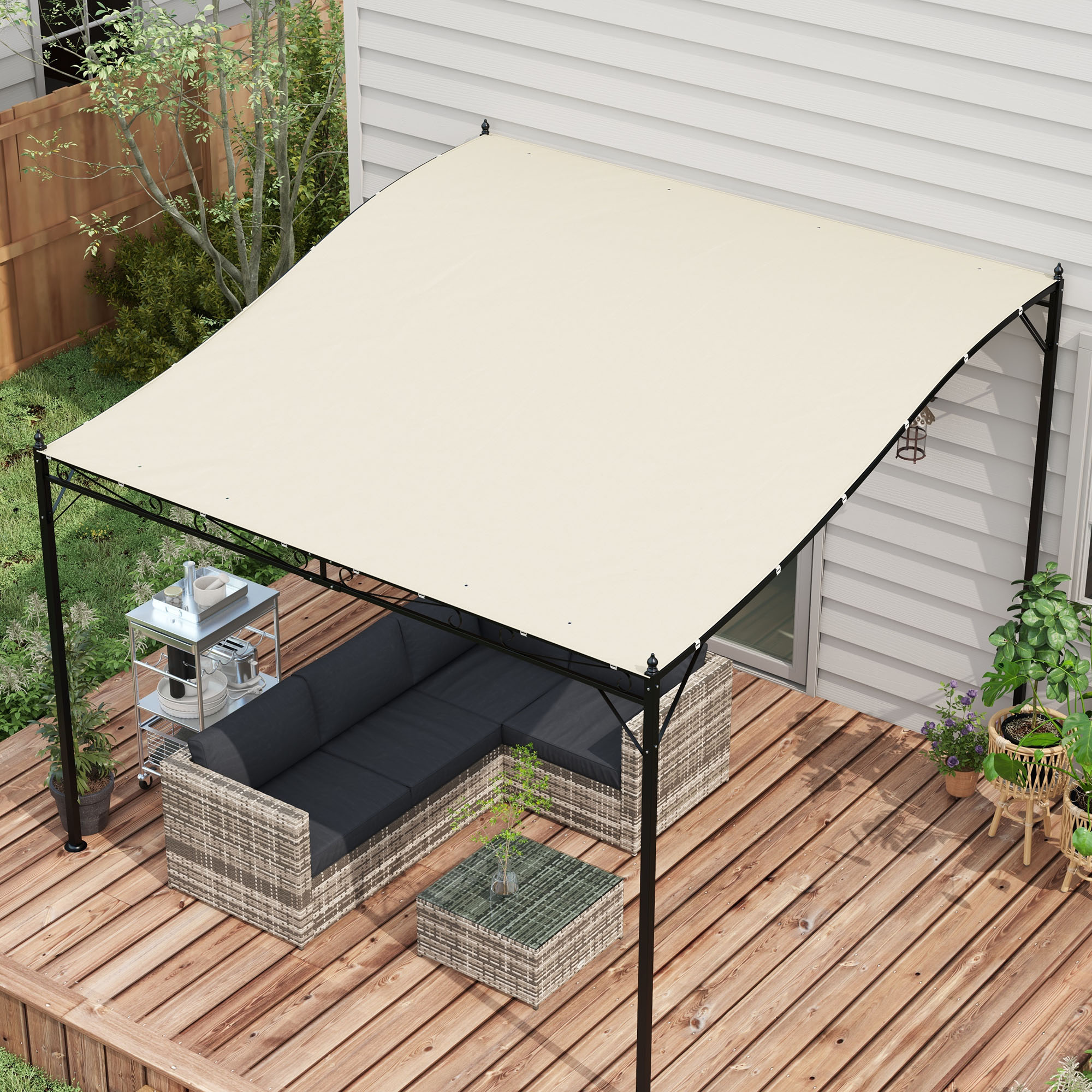 Outsunny Ersatzdach Pergola 297x243cm Sonnensegel für Terrassenüberdachung günstig online kaufen