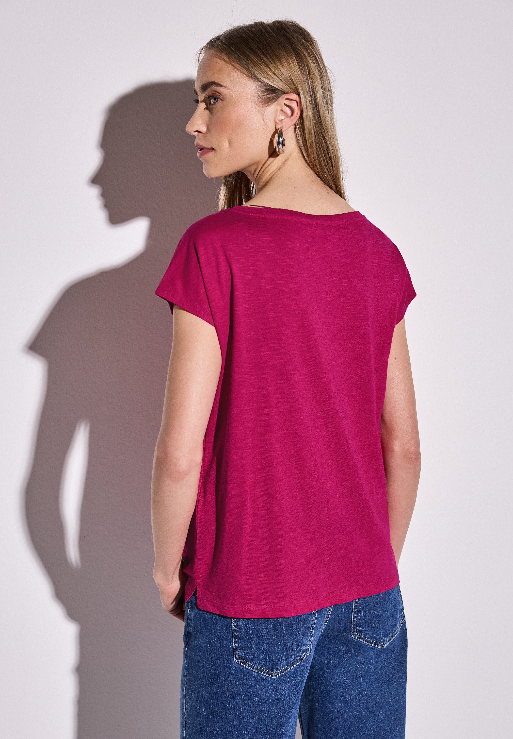 STREET ONE T-Shirt, mit Seitlichen Einschlitzen am Saum günstig online kaufen