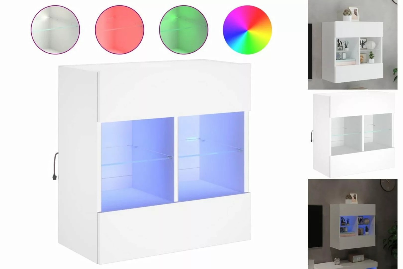 vidaXL Hängeschrank Hängeschrank Wandschrank mit LED Leuchten Weiß 58,5x30x günstig online kaufen