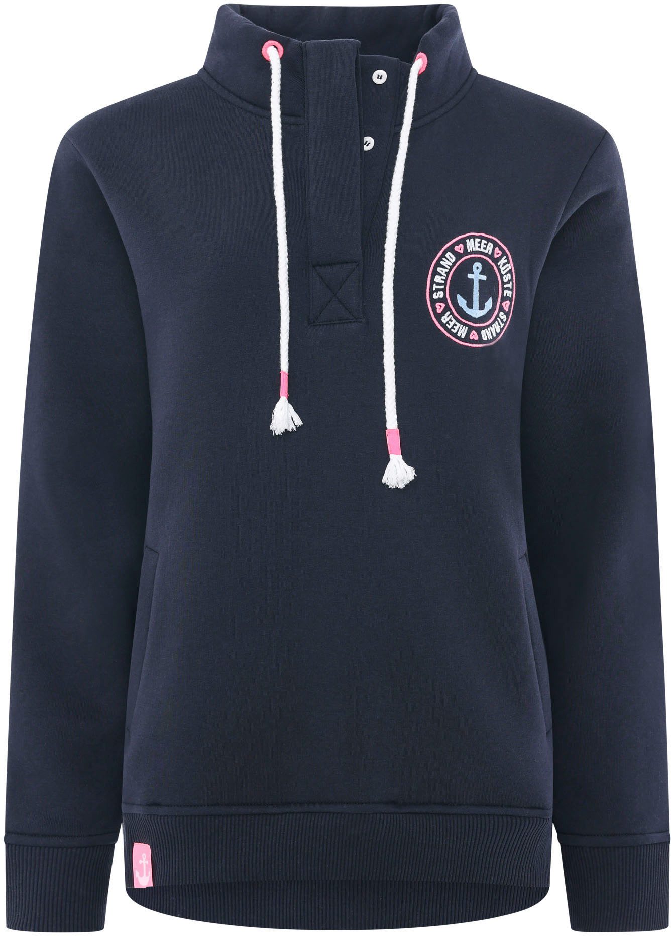 Zwillingsherz Troyer ""Anker Kreis"", Regular Fit, mit Zipper, Stehkragen, günstig online kaufen