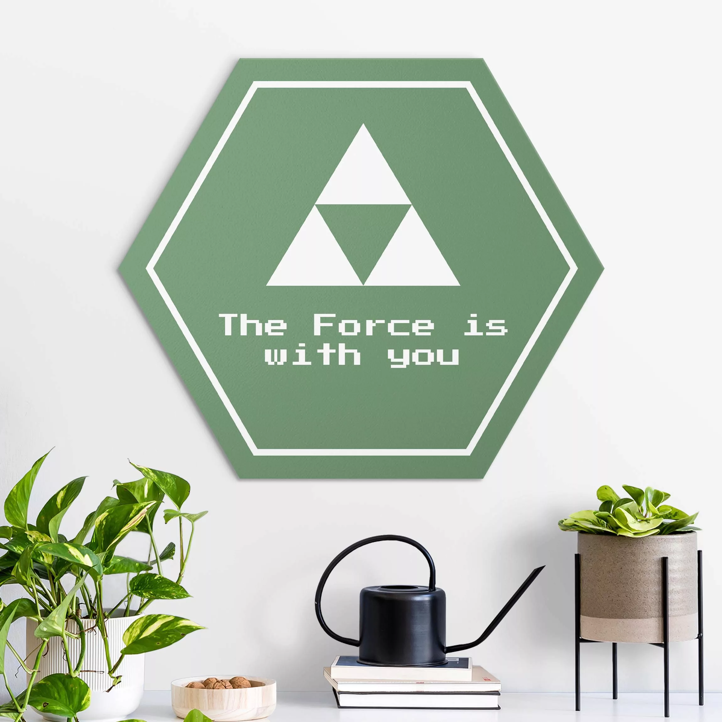 Hexagon-Alu-Dibond Bild Gaming Symbol The Force is with You günstig online kaufen