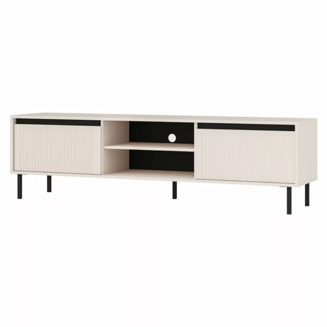 Furnix TV-Schrank Kersi Sideboard 178 cm Kabinett mit zwei Schubladen Metal günstig online kaufen