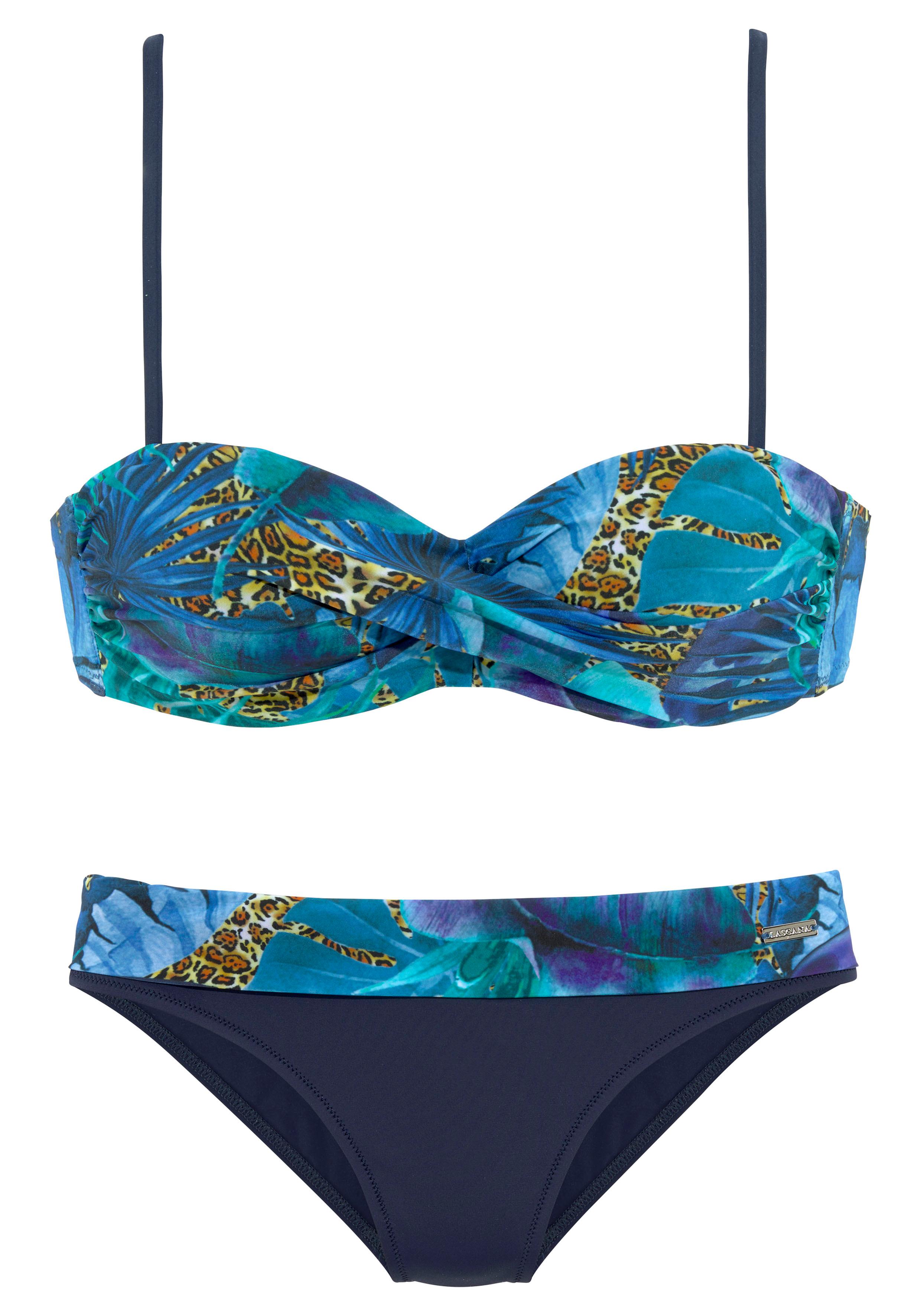 LASCANA Bügel-Bandeau-Bikini, mit Dschungel-Optik günstig online kaufen