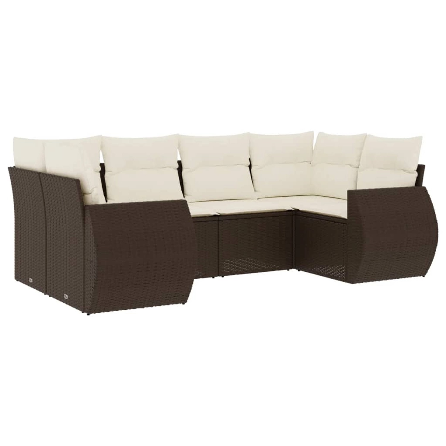 vidaXL 6-Tlg Garten-Sofagarnitur mit Kissen Braun Poly Rattan 3254120 günstig online kaufen