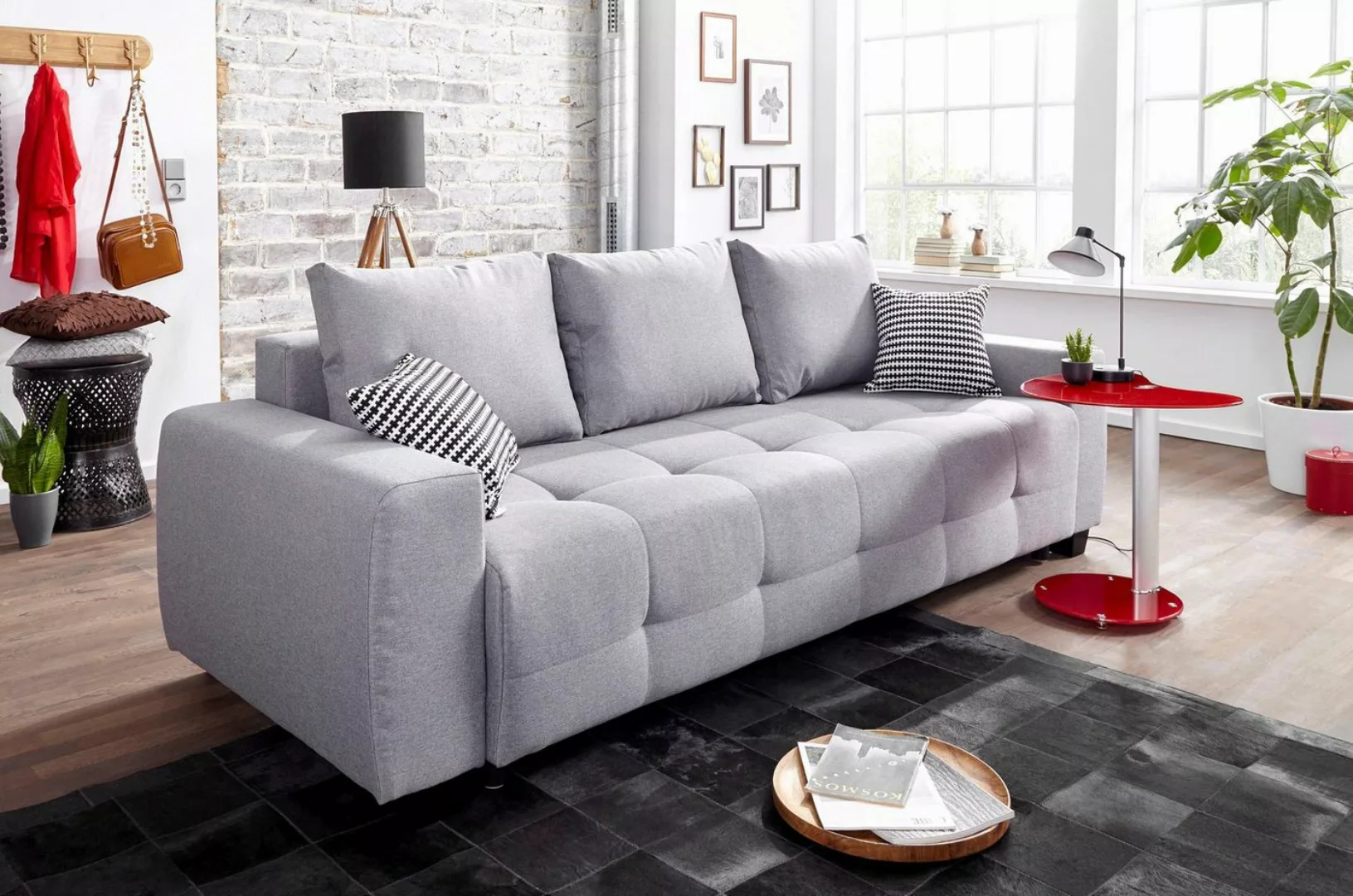 COLLECTION AB Schlafsofa »Bella«, mit Bettfunktion und Bettkasten, inkl. lo günstig online kaufen