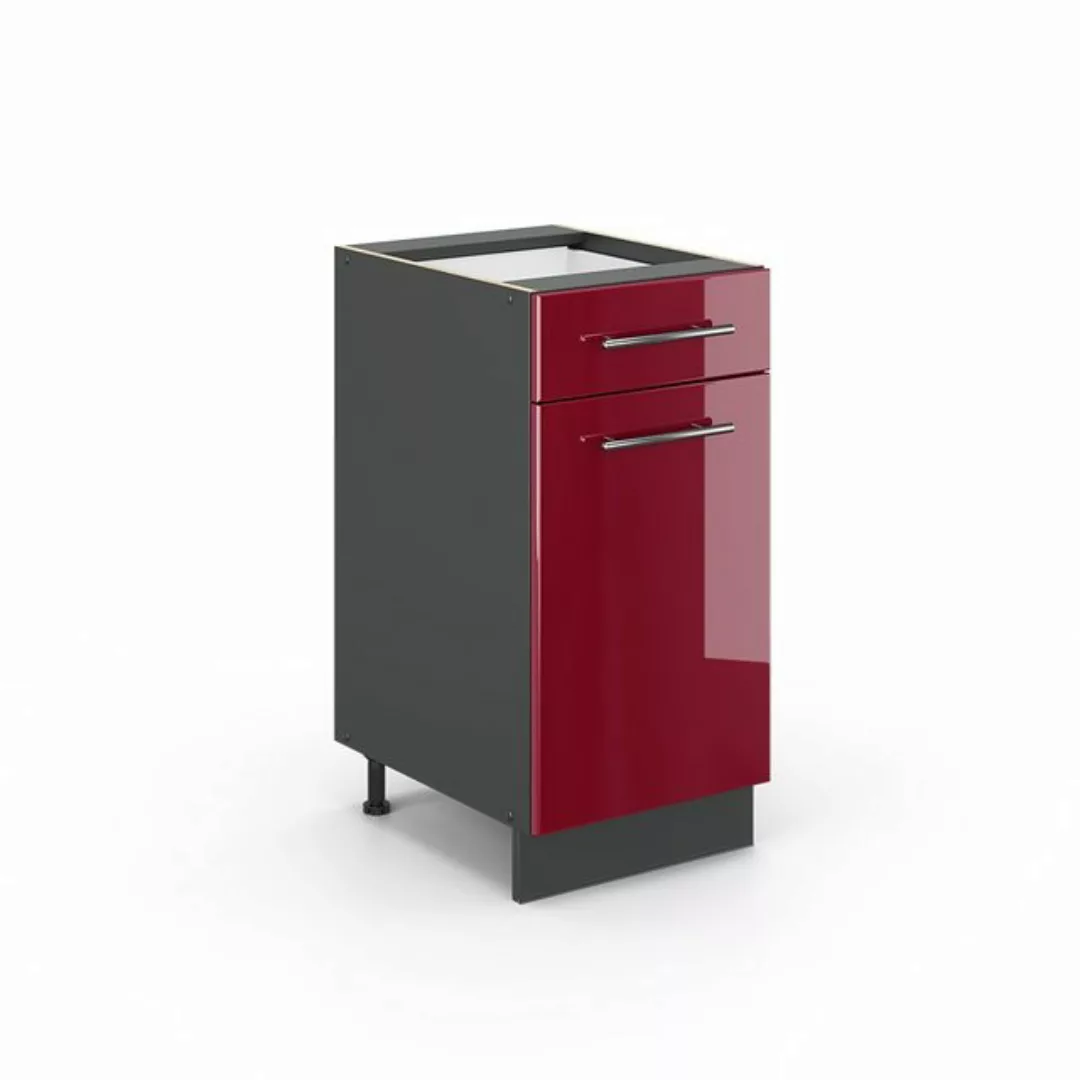 Vicco Unterschrank Schubunterschrank 40 cm FAME-LINE Anthrazit Bordeaux-Rot günstig online kaufen