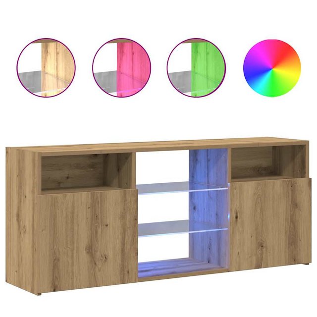 vidaXL Schrankmodule TV-Schrank mit LED-Leuchten Artisan-Eiche 120x30x50 cm günstig online kaufen