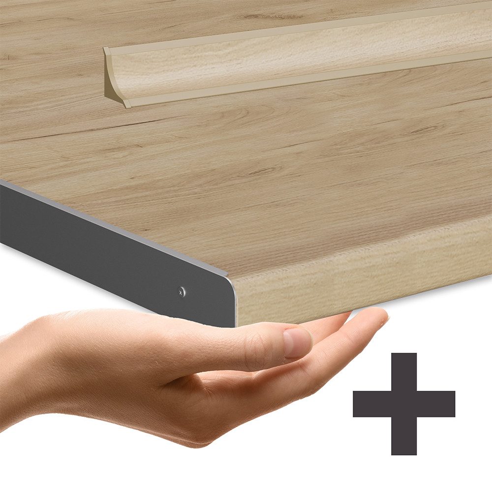 Vicco Küchenzeile R-Line, Anthrazit Landhaus/Goldkraft Eiche, günstig online kaufen