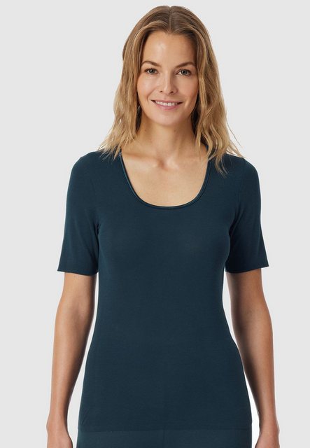 Schiesser T-Shirt Luxury (1-tlg) kurzarm, Rundhals-Ausschnitt, Satin-Einfas günstig online kaufen