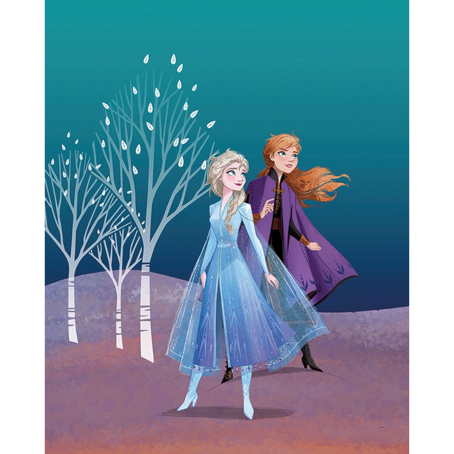 Disney Poster Die Eiskönigin Anna & Elsa Blau und Lila 40 x 50 cm 610153 günstig online kaufen