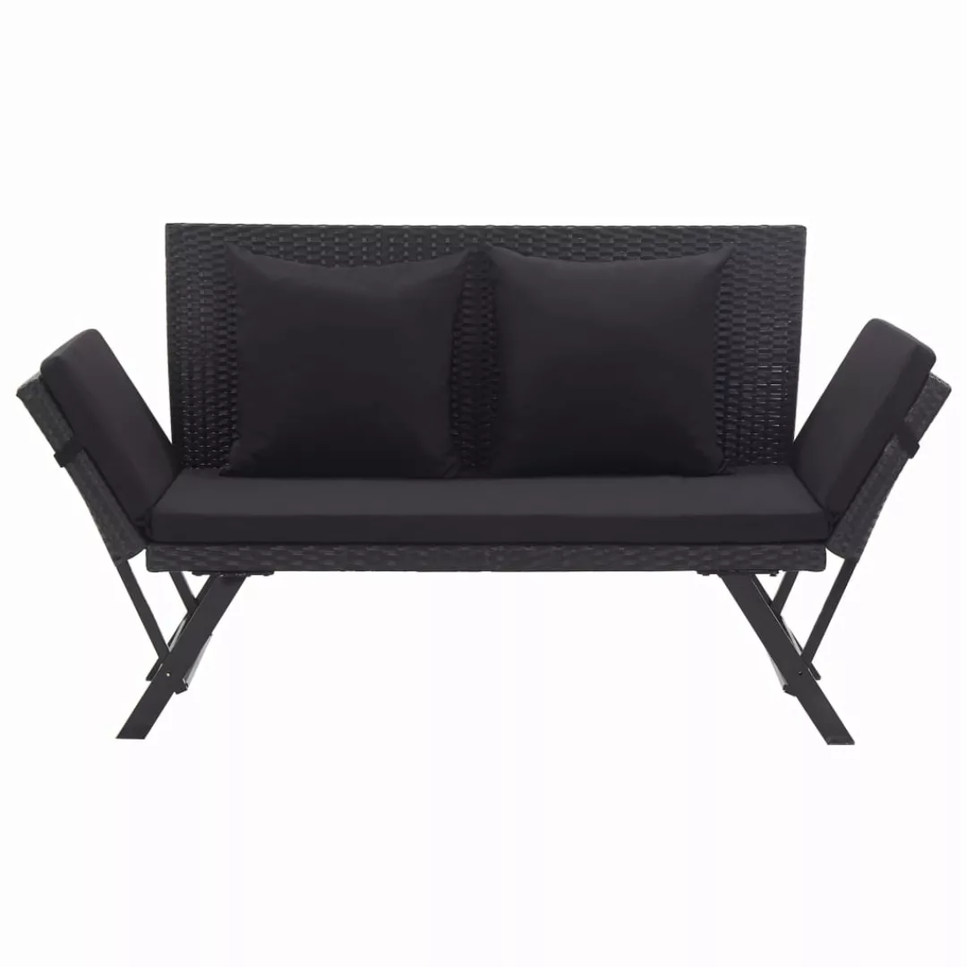 Gartenbank Mit Auflagen 176 Cm Schwarz Poly Rattan günstig online kaufen