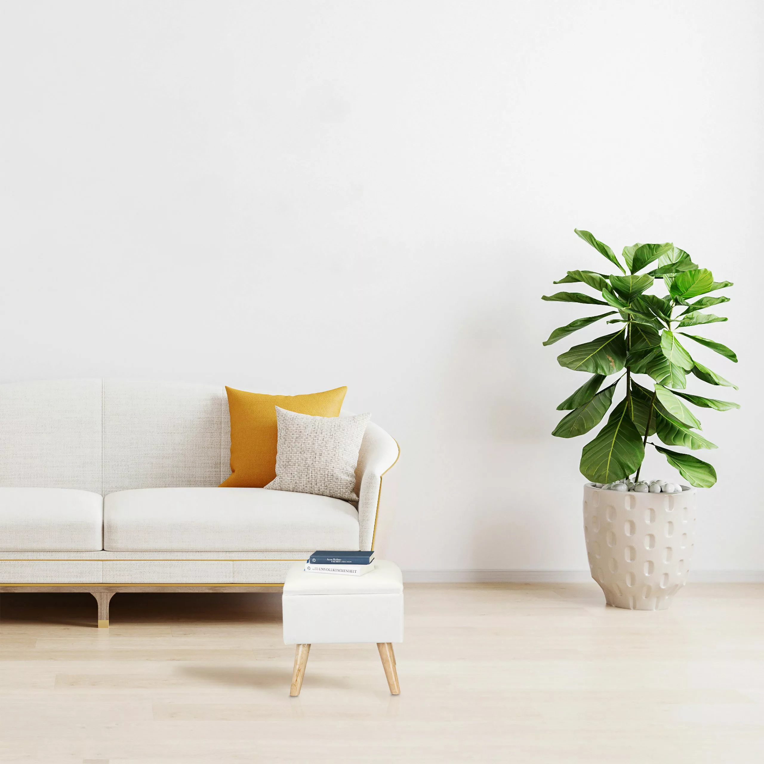 relaxdays Stauraumhocker Hocker mit Stauraum, Weiß günstig online kaufen