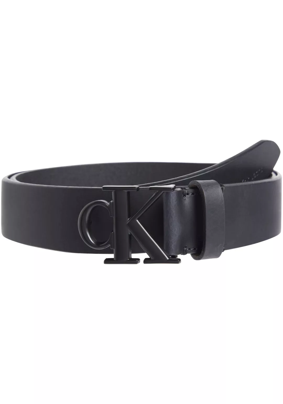 Calvin Klein Jeans Ledergürtel "ROUND MONO PLAQUE LTHR BELT 35MM", mit CK-L günstig online kaufen