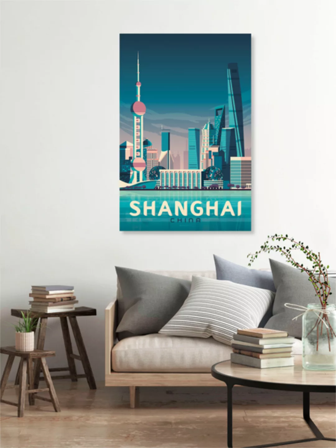 Poster / Leinwandbild - Shanghai Vintage Travel Wandbild günstig online kaufen