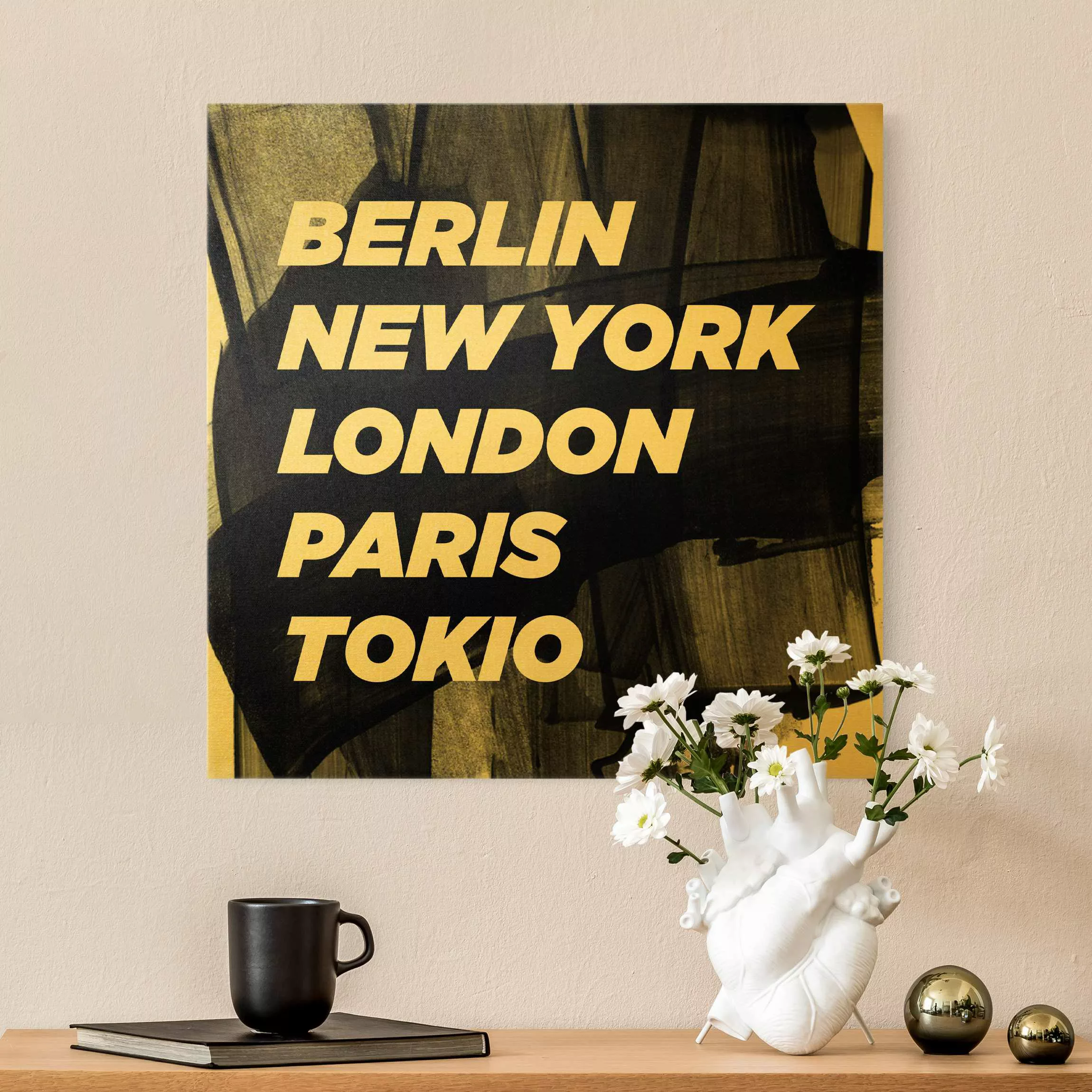 Leinwandbild Gold Berlin New York London günstig online kaufen