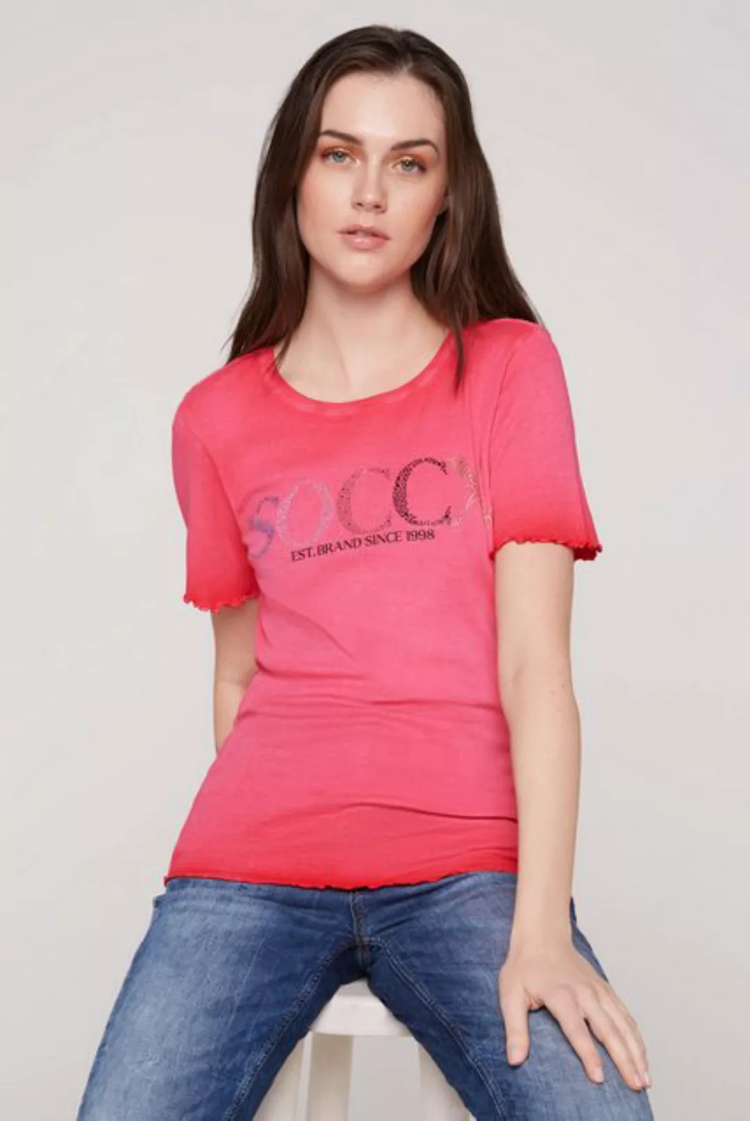 SOCCX Rundhalsshirt aus Baumwolle günstig online kaufen