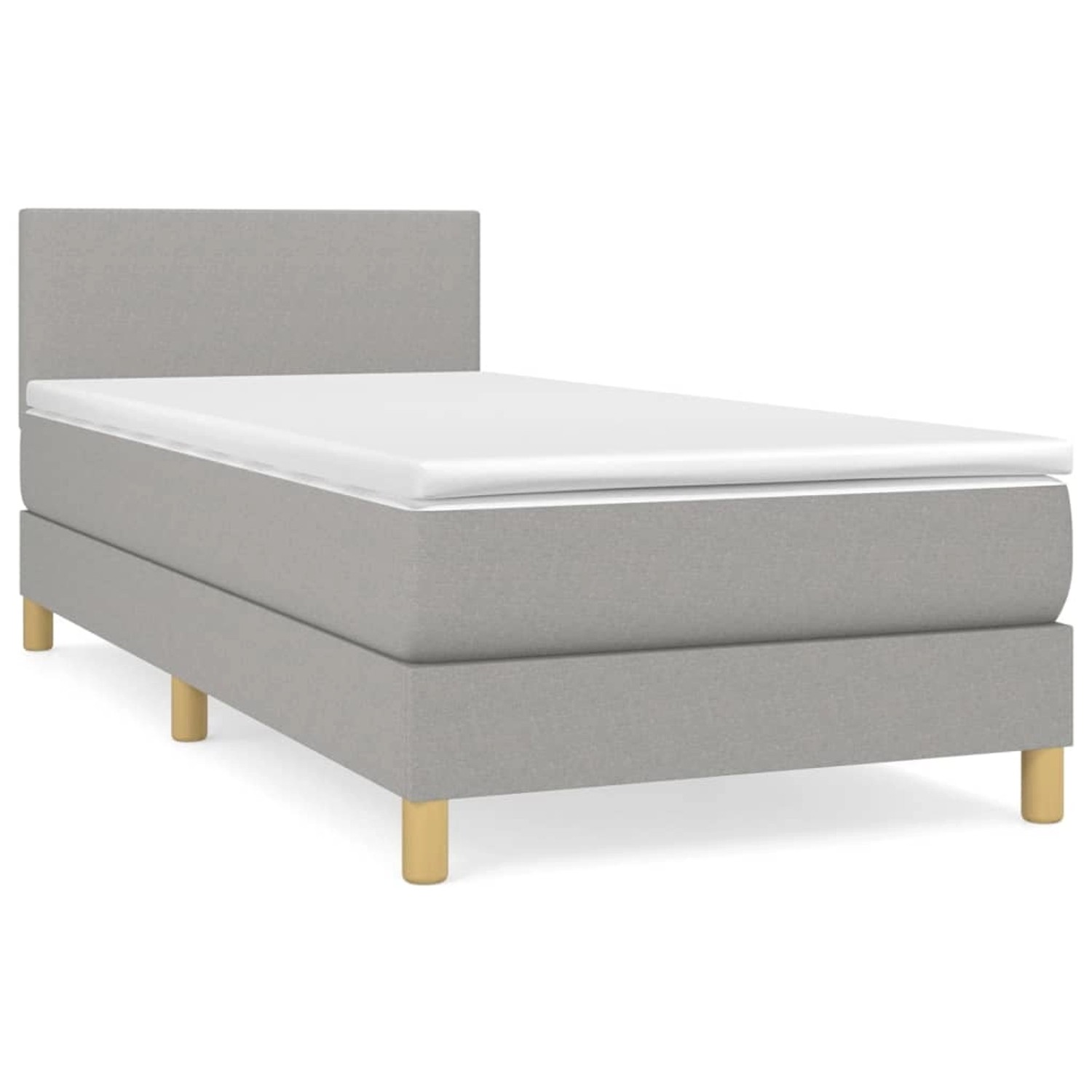 vidaXL Boxspringbett mit Matratze Hellgrau 90x190 cm Stoff1466953 günstig online kaufen