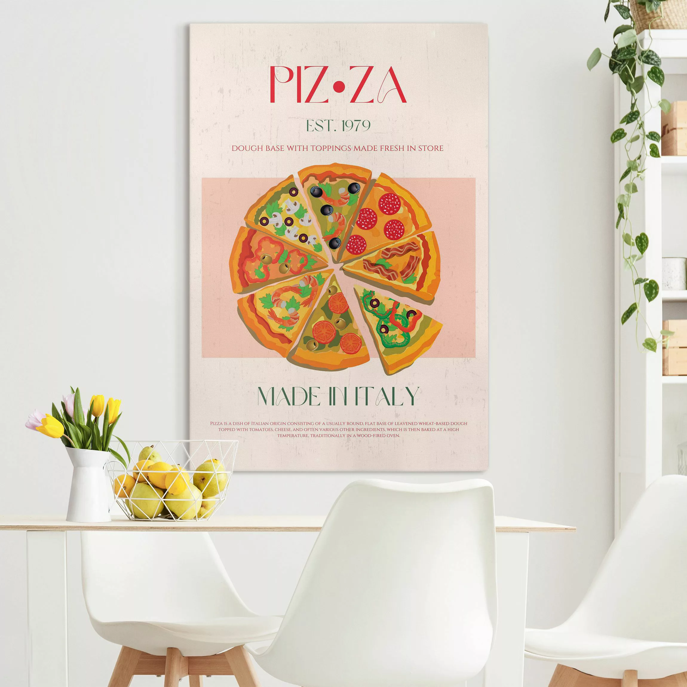 Leinwandbild Vintageposter - Pizza günstig online kaufen