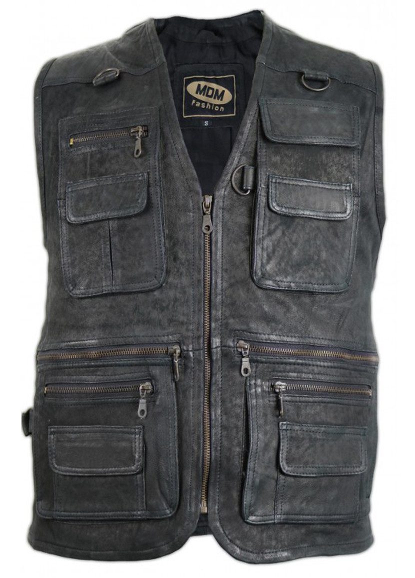 MDM Lederweste Herren Jagd Lederweste Angler günstig online kaufen