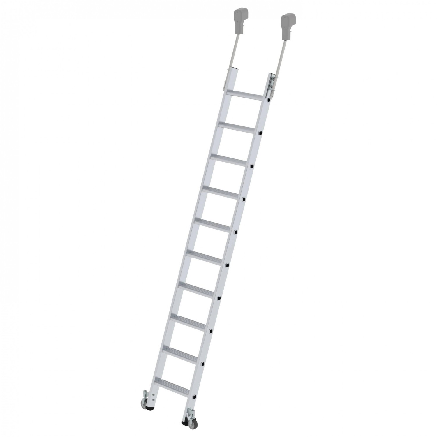 MUNK Aluminium-Regalleiter Fahrbar 10 Stufen günstig online kaufen