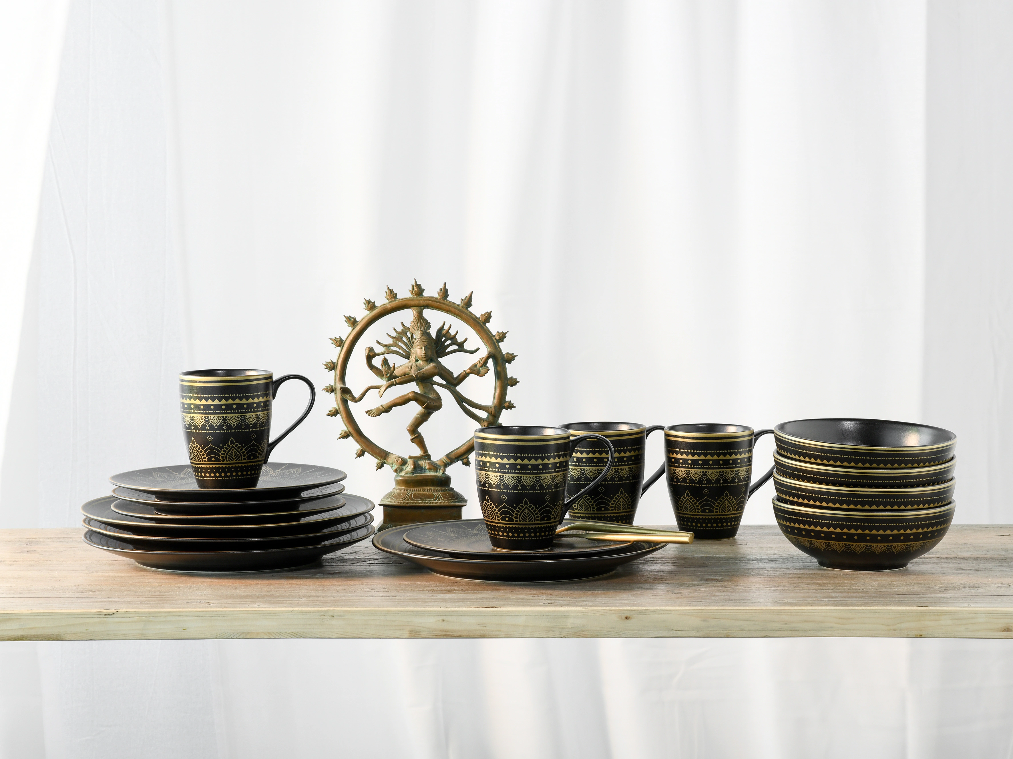 CreaTable Kombiservice »Mandala Gold«, (Set, 16 tlg., Kaffeeservice und Taf günstig online kaufen