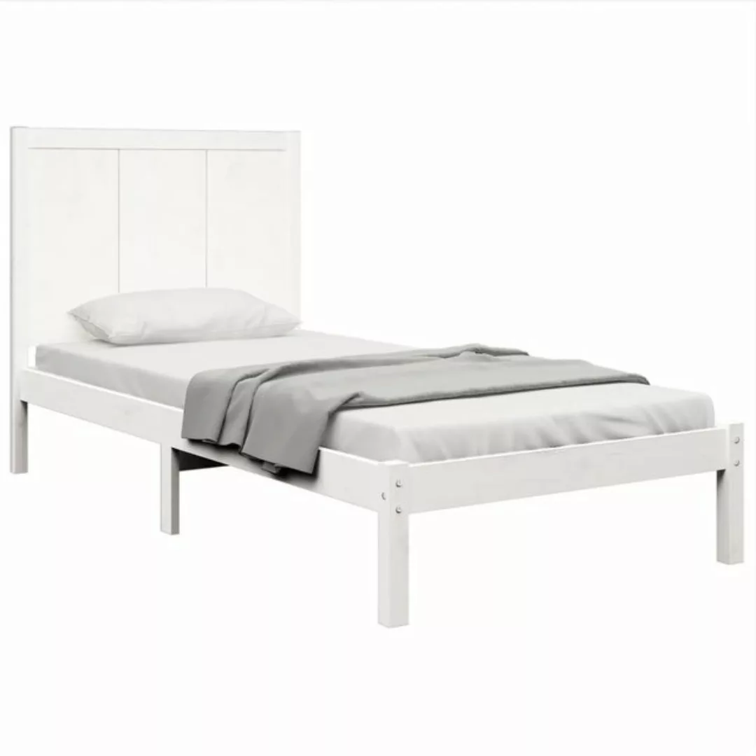 vidaXL Bett Massivholzbett ohne Matratze Weiß 75x190 cm Kiefernholz günstig online kaufen