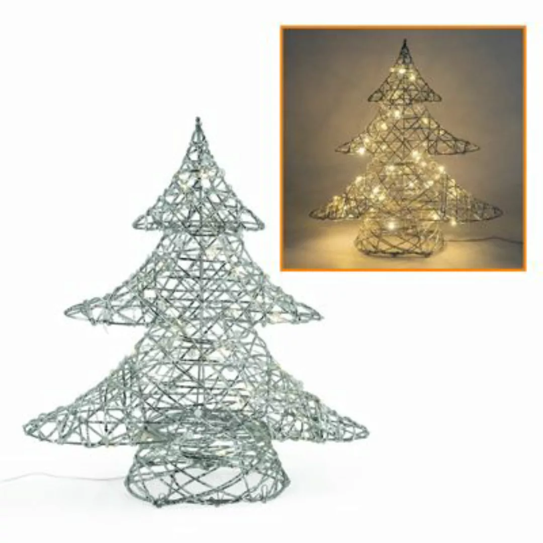 HTI-Living Winterdekoration LED-Baum mit Perlen silber günstig online kaufen