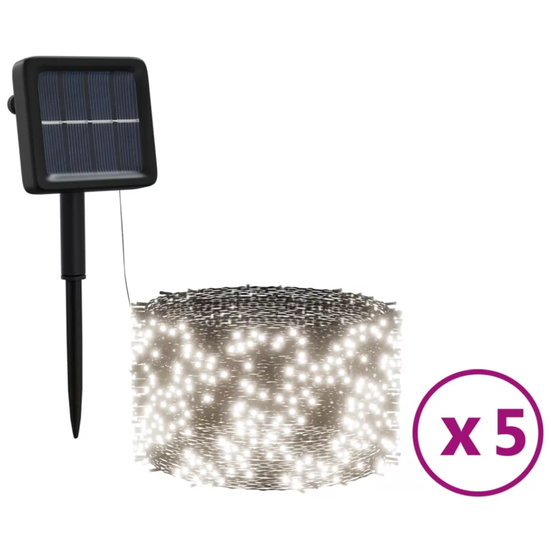 Indoor-/outdoor-solarlichterkette 5 Stk. 5x200 Led Kaltweiß günstig online kaufen